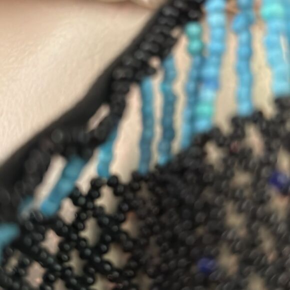 Vintage 60’s tie beaded dance skirt necklace or wall hanging cowrie shell bead - Picture 14 of 14